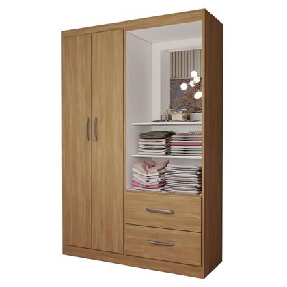 Imagem de Guarda-Roupa Solteiro Gabe 2 Portas 2 Gavetas com Espelho Cinamomo - Panorama Móveis