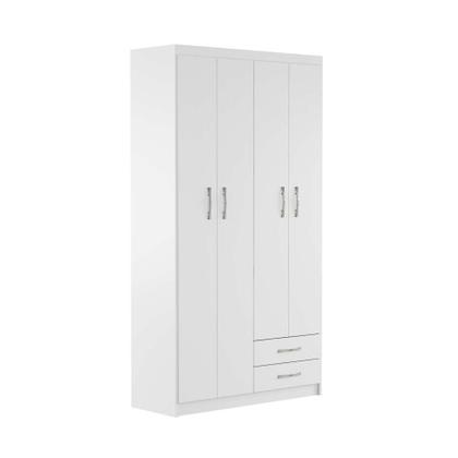 Imagem de Guarda-Roupa Solteiro Genebra 4PT 2GV Branco