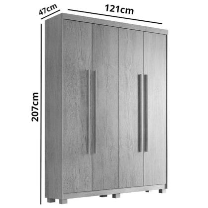 Imagem de Guarda Roupa Solteiro Heros 4 Portas Com Pés Moderna Imbuia/off White