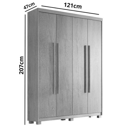 Imagem de Guarda Roupa Solteiro Heros 4 Portas MDF Com pés Moderna