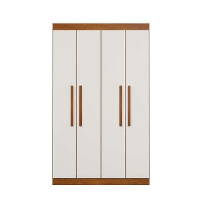 Guarda-Roupa Solteiro Lancaster 4 PT Imbuia e Off White - Mobly Imagem de Guarda-Roupa Solteiro Lancaster 4 PT Imbuia e Off White