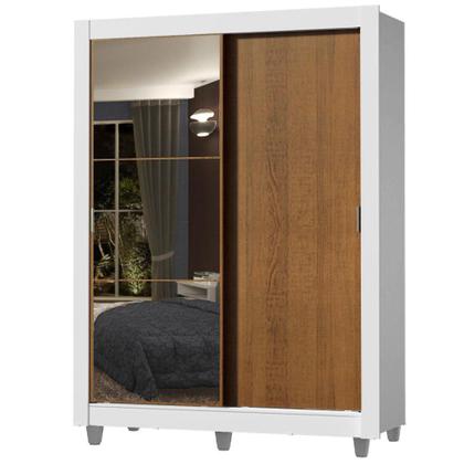 Imagem de Guarda-Roupa Solteiro Madesa Dallas 2 Portas de Correr com Espelho 2 Gavetas com Pés