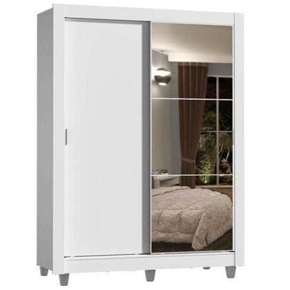 Imagem de Guarda-Roupa Solteiro Madesa Dallas Plus 2 Portas de Correr com Espelho 4 Gavetas com Pés