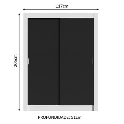 Imagem de Guarda-Roupa Solteiro Madesa Denver 2 Portas de Correr B