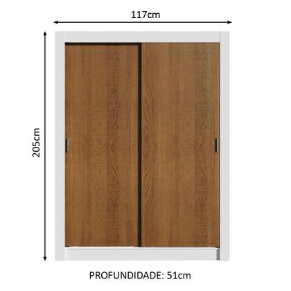 Imagem de Guarda-Roupa Solteiro Madesa Denver 2 Portas de Correr B