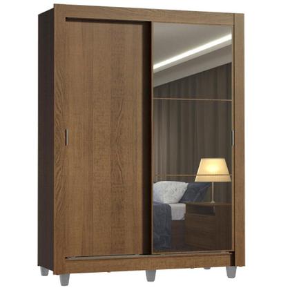 Imagem de Guarda-Roupa Solteiro Madesa Denver 2 Portas de Correr com Espelho com Pés