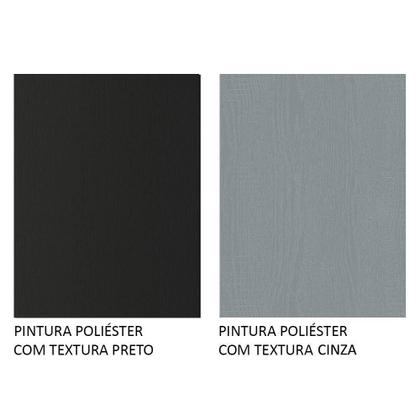 Imagem de Guarda-Roupa Solteiro Madesa Denver 2 Portas de Correr com Espelho - Preto/Cinza