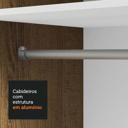 Imagem de Guarda-Roupa Solteiro Madesa Denver 2 Portas de Correr com Espelho