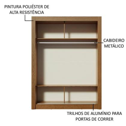 Imagem de Guarda-Roupa Solteiro Madesa Denver 2 Portas de Correr R