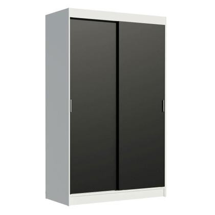 Imagem de Guarda-Roupa Solteiro Madesa Tokio 2 Portas de Correr 2 Gavetas - Branco/Preto