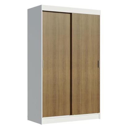 Imagem de Guarda-Roupa Solteiro Madesa Tokio 2 Portas de Correr 2 Gavetas - Branco/Rustic