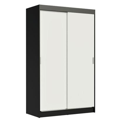 Imagem de Guarda-Roupa Solteiro Madesa Tokio 2 Portas de Correr 2 Gavetas - Preto/Branco