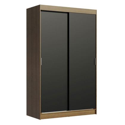 Imagem de Guarda-Roupa Solteiro Madesa Tokio 2 Portas de Correr 2 Gavetas - Rustic/Preto