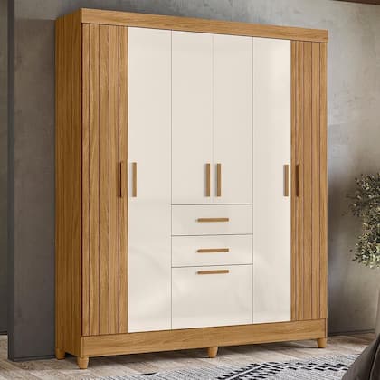 Imagem de Guarda Roupa Solteiro Malta 7 Portas e 2 Gavetas - Moval