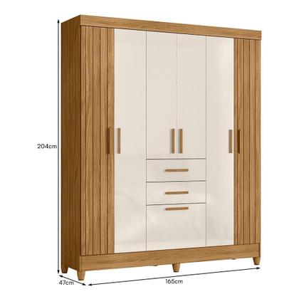 Imagem de Guarda Roupa Solteiro Malta 7 Portas e 2 Gavetas - Moval