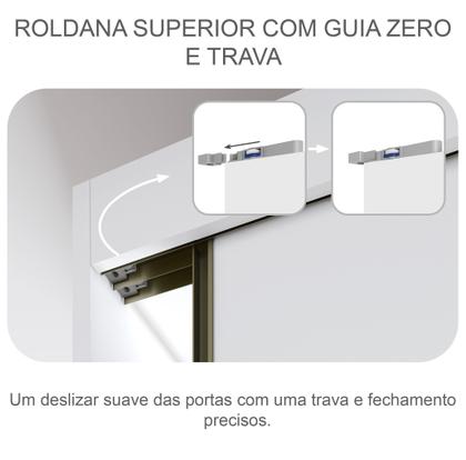 Imagem de Guarda Roupa Solteiro MDF com Espelho 2 Portas 3 Gavetas Toronto
