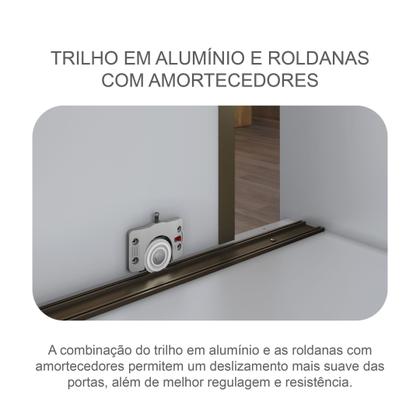 Imagem de Guarda Roupa Solteiro MDF com Espelho 2 Portas 3 Gavetas Toronto