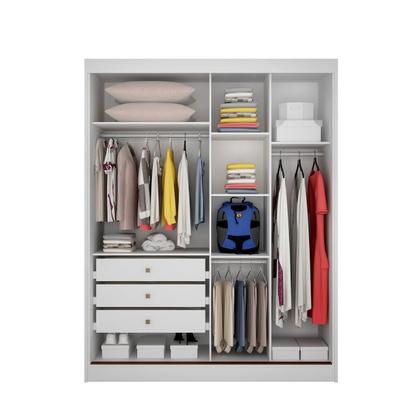 Imagem de Guarda Roupa Solteiro MDF com Espelho 2 Portas 3 Gavetas Toronto