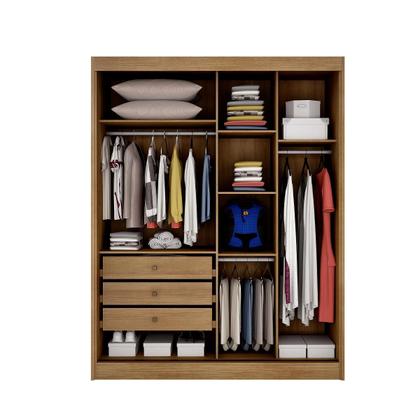 Imagem de Guarda Roupa Solteiro MDF com Espelho 2 Portas 3 Gavetas Toronto