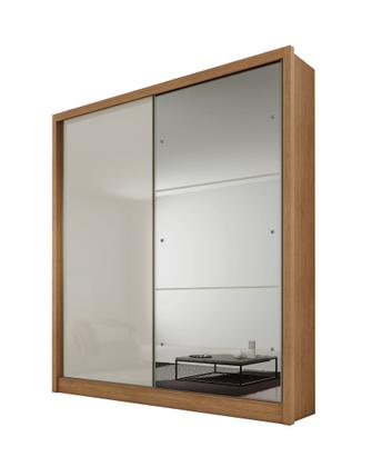 Imagem de Guarda Roupa Solteiro MDF com Espelho 2 Portas 3 Gavetas Toronto