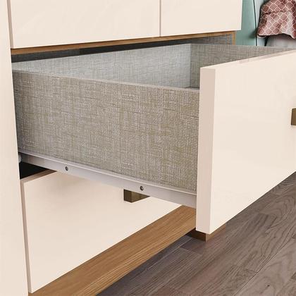 Imagem de Guarda Roupa Solteiro Miami Ambiente 3 Portas 2 Gavetas com Chave Nature Off White - Henn