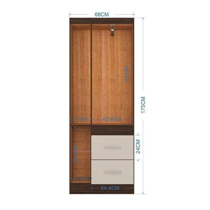 Imagem de Guarda Roupa Solteiro Milão 3 Portas Chocolate Off White - Poquema
