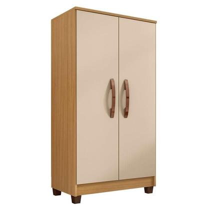 Imagem de Guarda Roupa Solteiro Modena 4 Portas com Cômoda Gaveteira Cannes e Armário Multiuso Recife na cor Carvalho Americano Off White - Incorplac