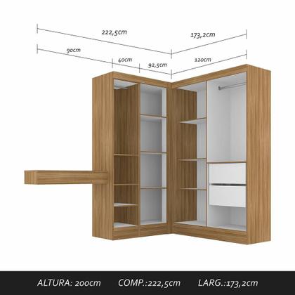 Imagem de Guarda Roupa Solteiro Modulado Itala Boreal/grafite - Móveis Arapongas