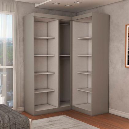 Imagem de Guarda-Roupa Solteiro Modulado Odisseia 5 Portas 12 Prateleiras com Espelho Onix - Panorama Móveis