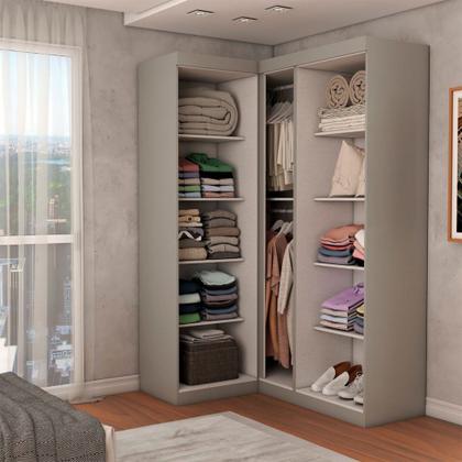 Imagem de Guarda-Roupa Solteiro Modulado Odisseia 5 Portas 12 Prateleiras Onix - Panorama Móveis