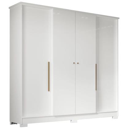 Imagem de Guarda-Roupa Solteiro Mônaco 4 Portas 2 Gavetas Branco - Mx Móveis