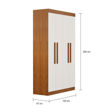 Guarda-Roupa Solteiro Mônica 4 PT Imbuia e Off White - Mobly Imagem de Guarda-Roupa Solteiro Mônica 4 PT Imbuia e Off White