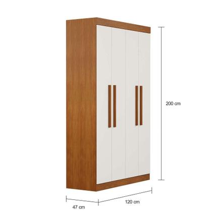 Guarda-Roupa Solteiro Mônica 4 PT Imbuia e Off White - Mobly Imagem de Guarda-Roupa Solteiro Mônica 4 PT Imbuia e Off White