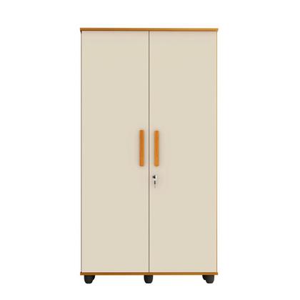 Imagem de Guarda Roupa Solteiro Multiuso sem Gaveta Reforçado Ouro Fechadura com Chave Nature / Off White