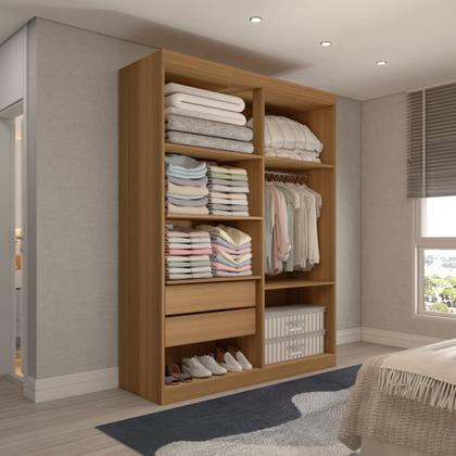 Imagem de Guarda-Roupa Solteiro Mykonos 4 Portas 2 Gavetas Cinamomo/Off White - Panorama Móveis