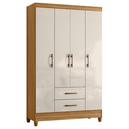 Imagem de Guarda Roupa Solteiro Paraty e Cômoda Vênus com Pés Freijó Off White - Moval