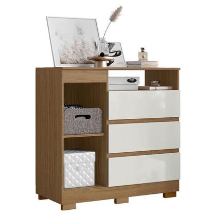 Imagem de Guarda Roupa Solteiro Paris 2045150 com Armário Multiuso 2 Portas 2000191 e Cômoda Sapateira 2014143 Atacama Off White - Aramóveis