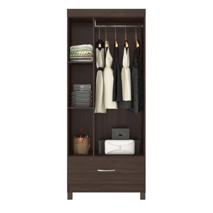 Imagem de Guarda Roupa Solteiro Pequeno 3 Portas 1 Gaveta 2 Prateleira 1 Cabideiro Prince