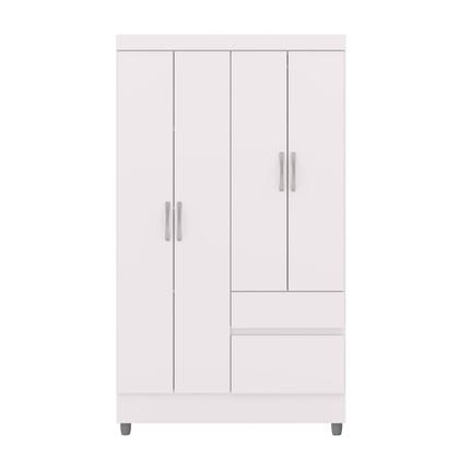 Imagem de Guarda Roupa Solteiro Pequeno Ideal 4 Portas 2 Gavetas Branco - Vila Rica