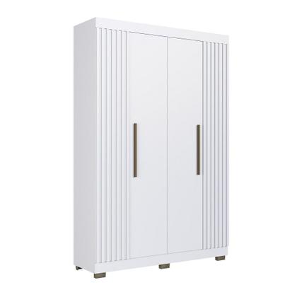 Imagem de Guarda Roupa Solteiro Ripado 4 Portas com Pés Flórida Faimec