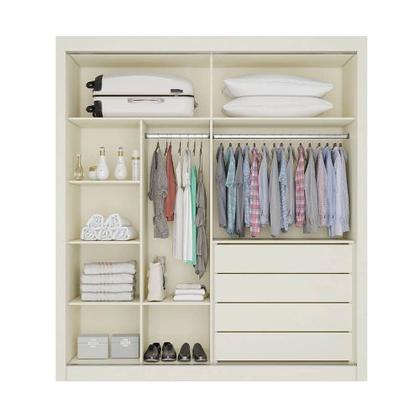 Imagem de Guarda Roupa Solteiro Ripado com Espelho - Lugano - Made Marcs