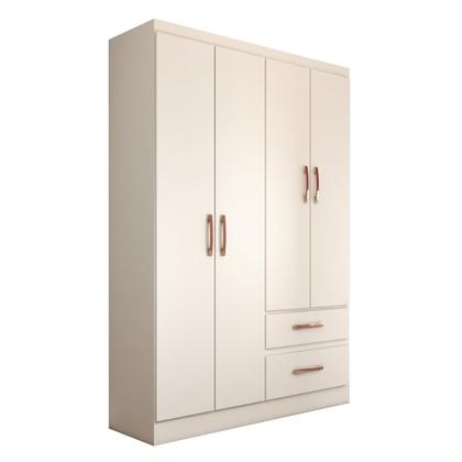 Imagem de Guarda-Roupa Solteiro São Francisco 4 Portas 2 Gavetas Branco Flex - Panorama Móveis