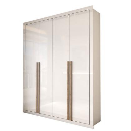 Imagem de Guarda-Roupa Solteiro Severo 4 Portas 3 Gavetas Branco - Panorama Móveis