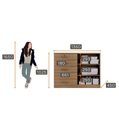 Imagem de Guarda Roupa Solteiro Sevilha com Espelho e Cômoda Seul Cumaru 23 - Novo Horizonte