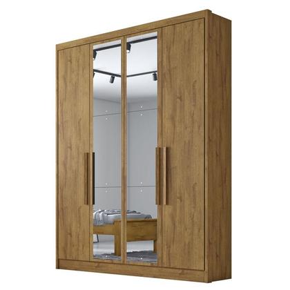 Imagem de Guarda Roupa Solteiro Sevilha com Espelho e Cômoda Seul Cumaru 23 - Novo Horizonte