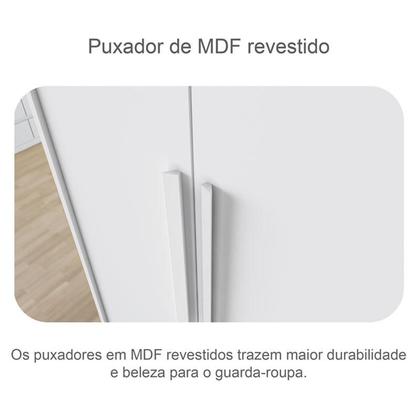 Imagem de Guarda Roupa Solteiro Sevilha com Espelho e Gaveteiro Suiça com Chave Neve - Novo Horizonte