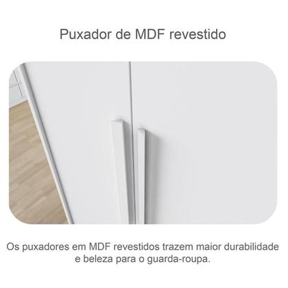 Imagem de Guarda Roupa Solteiro Sevilha com Nicho e Espelho e Gaveteiro Milão com Chave Neve - Novo Horizonte