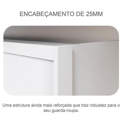 Imagem de Guarda Roupa Solteiro Sevilha e Gaveteiro Milão com Chave Neve - Novo Horizonte