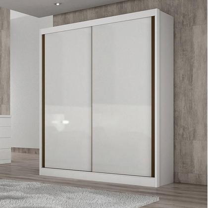 Imagem de Guarda Roupa Solteiro Toledo 2 Portas 3 Gavetas Neve com Nicho  Novo Horizonte