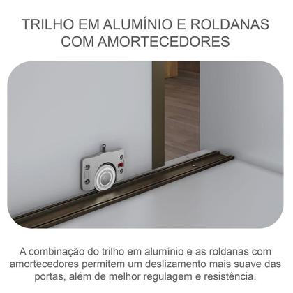 Imagem de Guarda Roupa Solteiro Toledo 2 Portas 3 Gavetas Neve com Nicho  Novo Horizonte